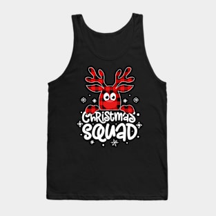 Christmas Squad Buffalo Plaid Reindeer Family Matching Pajamas Tank Top